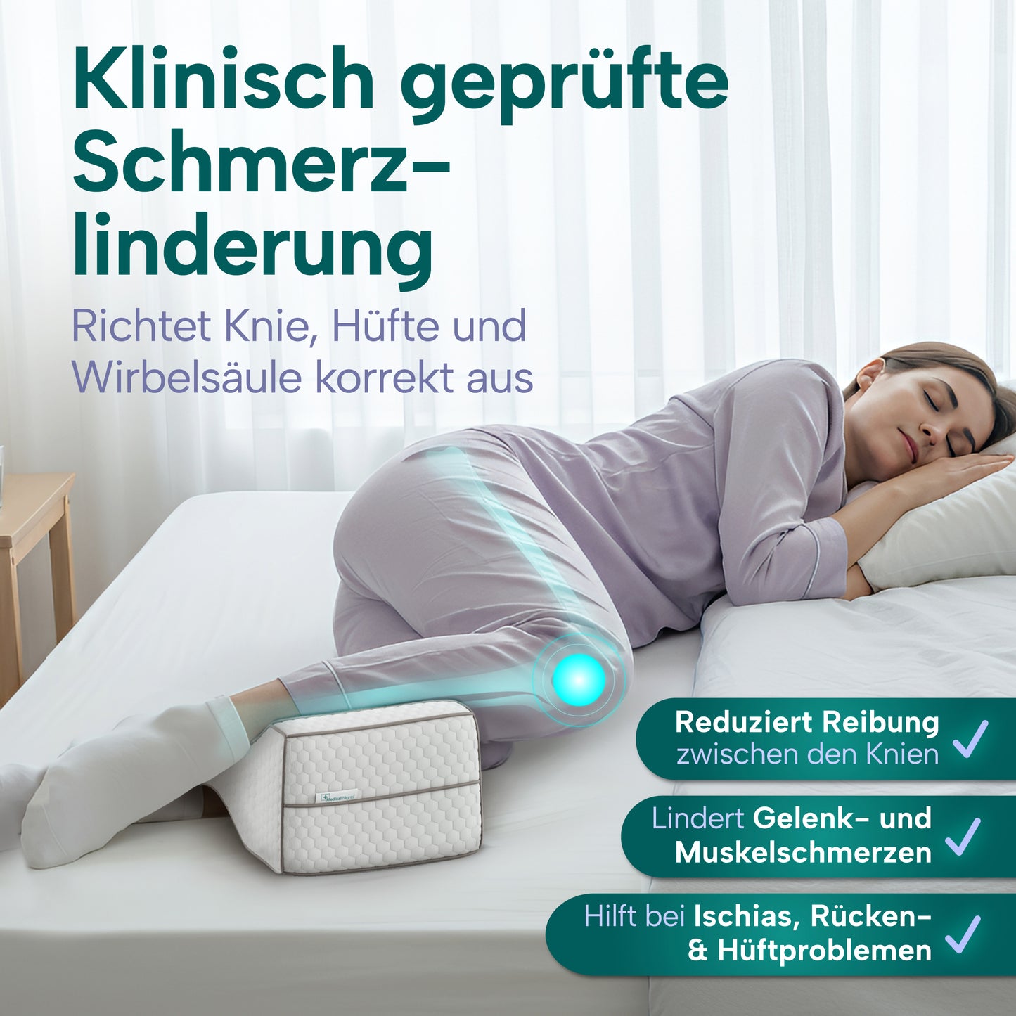 Kniekissen für Seitenschläfer – Ergonomisch. Komfortabel. Erholsam.