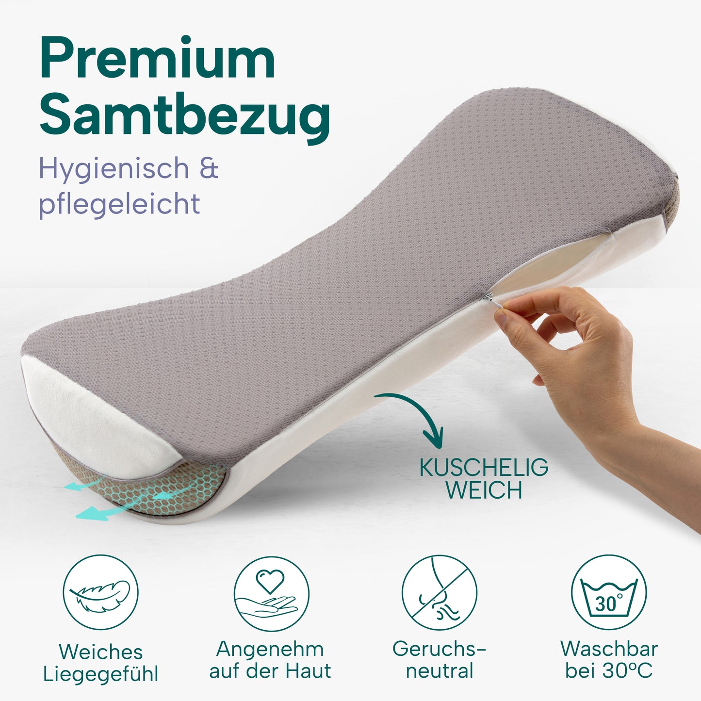 Medical Nights® Orthopädische Knierolle & Lagerungsrolle – Memory Foam zur Beinhochlagerung